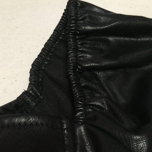 Wild Fable Long Sleeve Square Neck Faux Leather Black A Line Dress NWT Size S - Picture 3 of 7